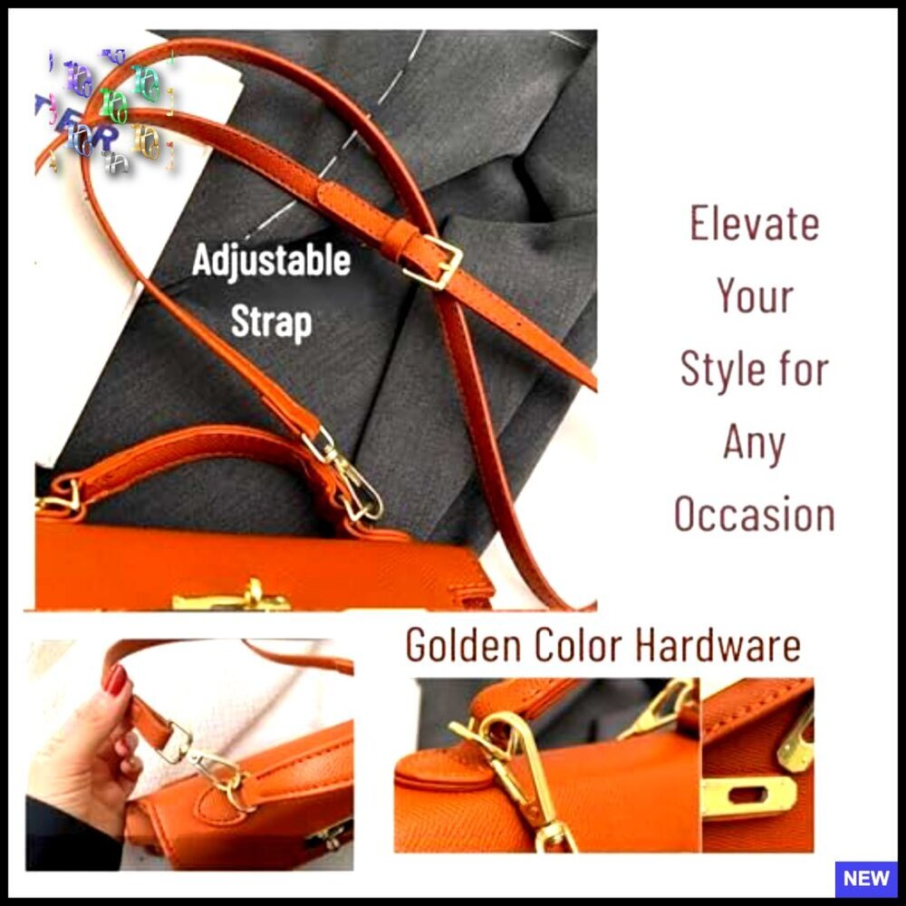 PU Leather Crossbody Bag Adjustable Strap Chic Minimal Small Handbag Purse - Picture 3 of 6